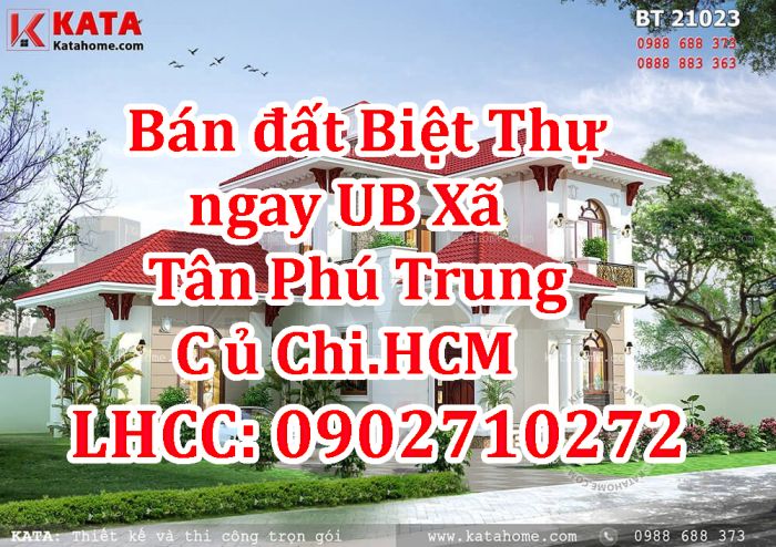 Chính chủ cần bán đất biệt thự ngay UBND xã Tân Phú Trung