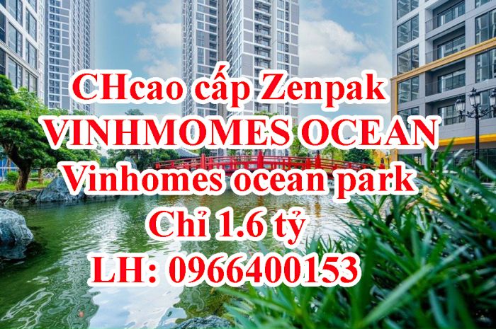 CHỈ 1.65 TỶ là bạn đã sở hữu căn 1N tại tòa cao cấp zenpak VINHMOMES OCEAN Vinhomes ocean park 