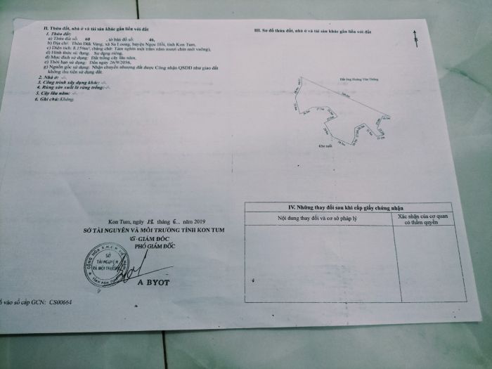 Chính chủ cần bán đất tại thôn Đăk Vang, xã Sa Long, huyện Ngọc Hồi, Tỉnh Kon Tum