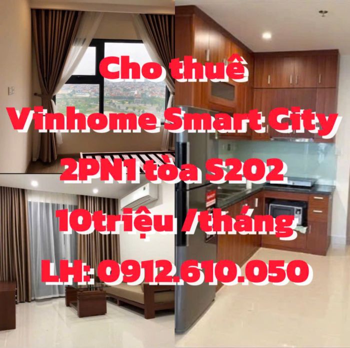 Cho thuê căn Vinhome Smart City 2PN1 tòa S202 giá 10tr/tháng . Cần tìm khách ở lâu dài.